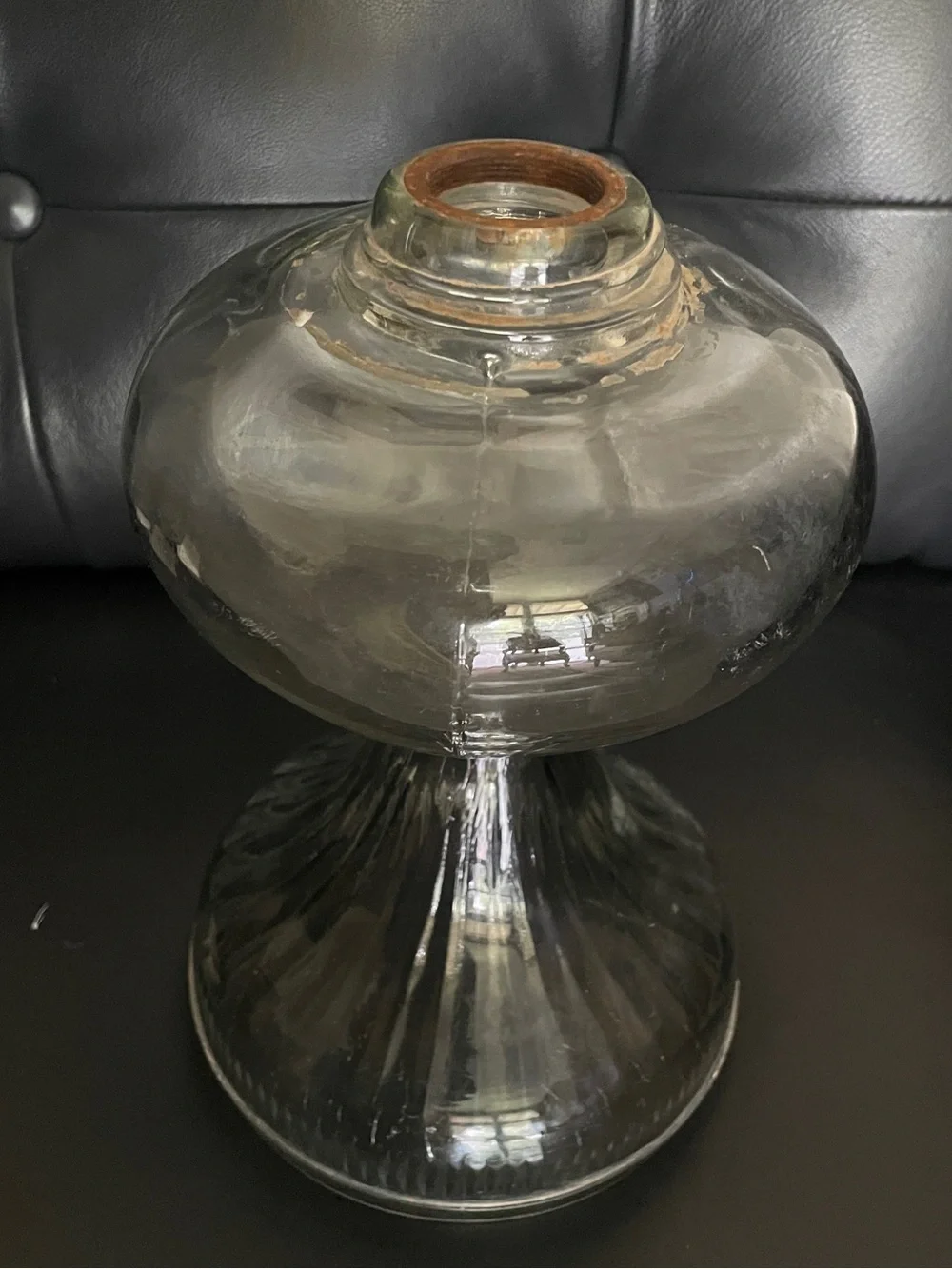Home Accent Vintage clear Glass Pedestal Oil Lamp Cottagecore lantern